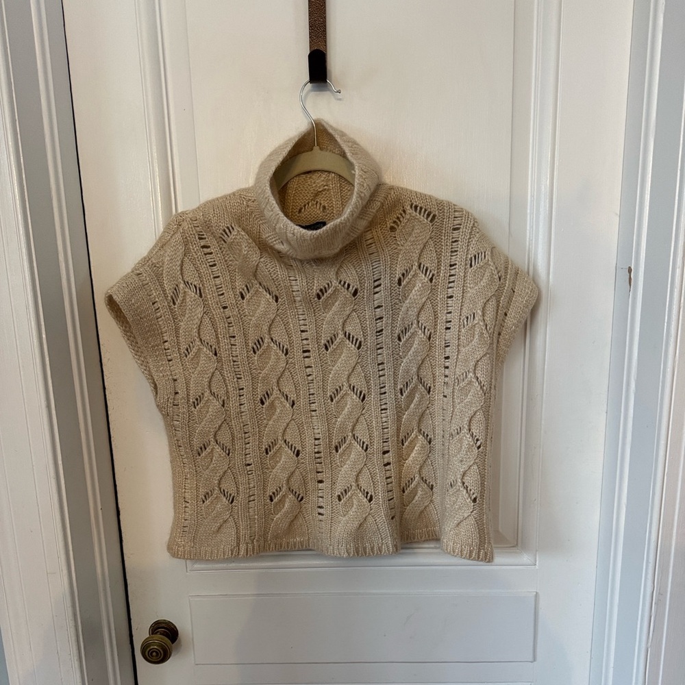 Eileen Fisher Cream Ivory Knit Turtleneck Sweater